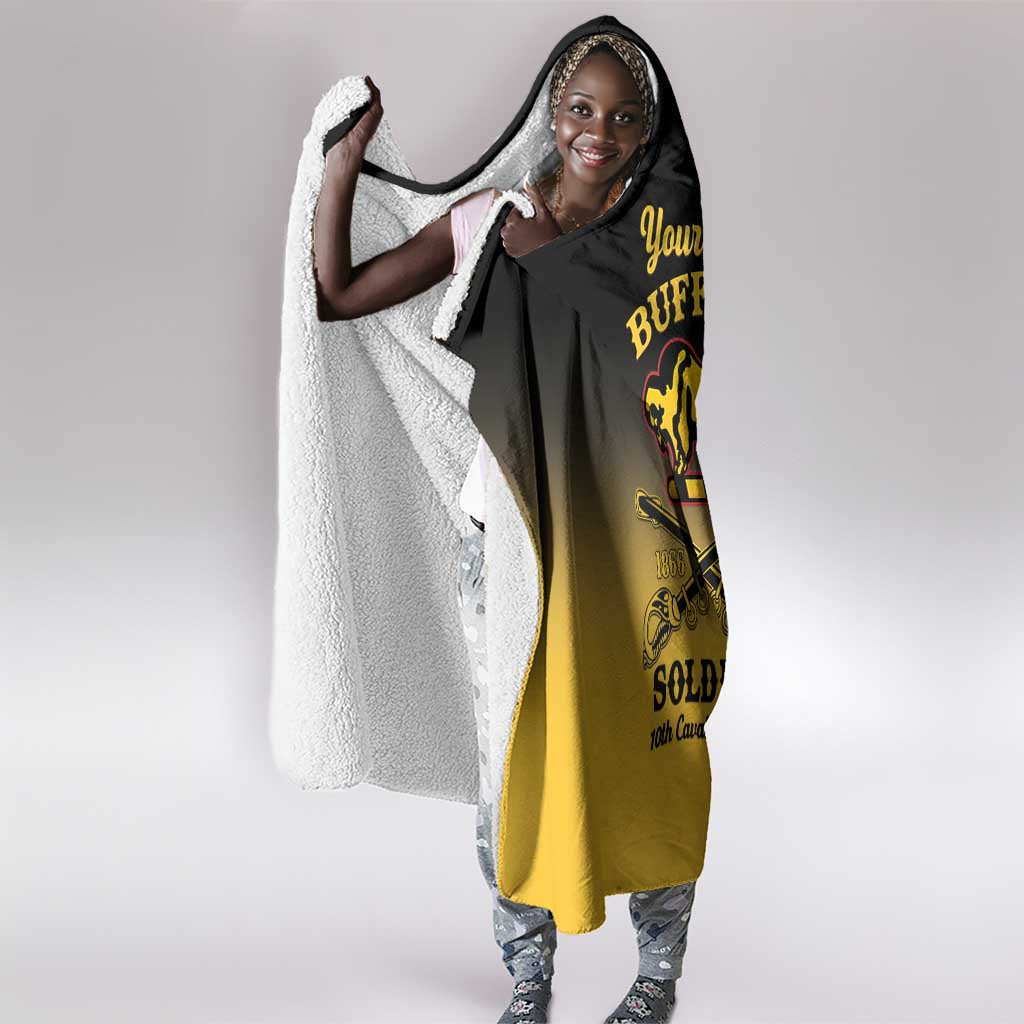 Personalized Afro-Americans Buffalo Soldiers Hooded Blanket 10th Cavalry Regiment