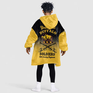 Personalized Afro-Americans Buffalo Soldiers Kid Wearable Blanket Hoodie 10th Cavalry Regiment