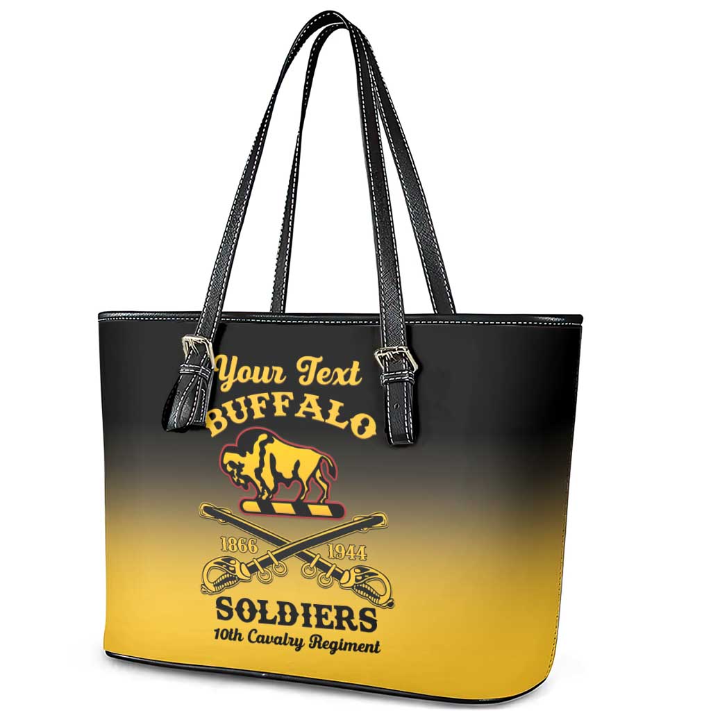 Personalized Afro-Americans Buffalo Soldiers Leather Tote Bag 10th Cavalry Regiment