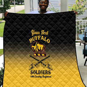 Personalized Afro-Americans Buffalo Soldiers Quilt 10th Cavalry Regiment