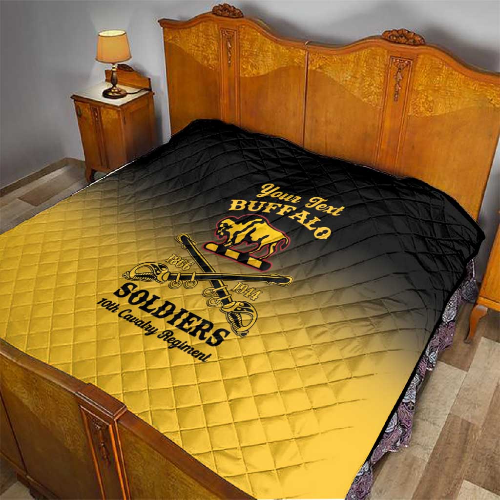 Personalized Afro-Americans Buffalo Soldiers Quilt 10th Cavalry Regiment