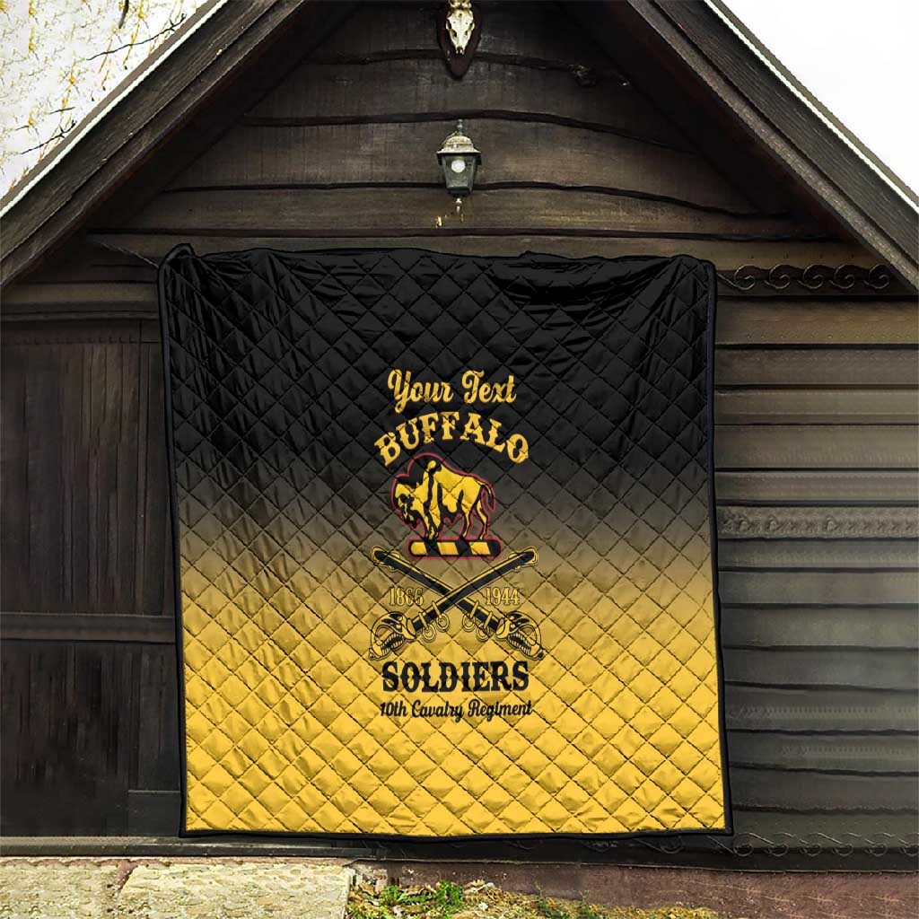 Personalized Afro-Americans Buffalo Soldiers Quilt 10th Cavalry Regiment