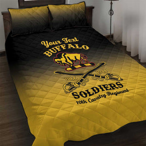 Personalized Afro-Americans Buffalo Soldiers Quilt Bed Set 10th Cavalry Regiment