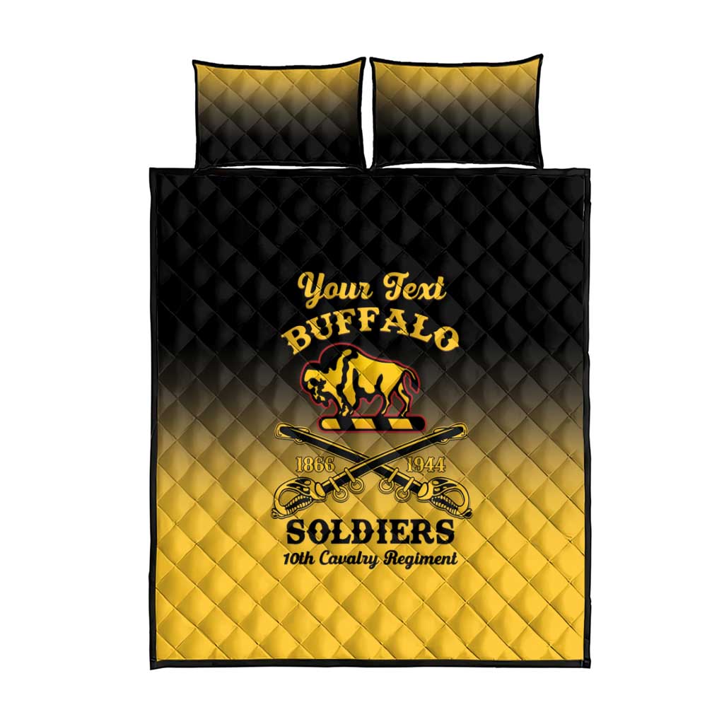 Personalized Afro-Americans Buffalo Soldiers Quilt Bed Set 10th Cavalry Regiment
