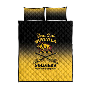 Personalized Afro-Americans Buffalo Soldiers Quilt Bed Set 10th Cavalry Regiment