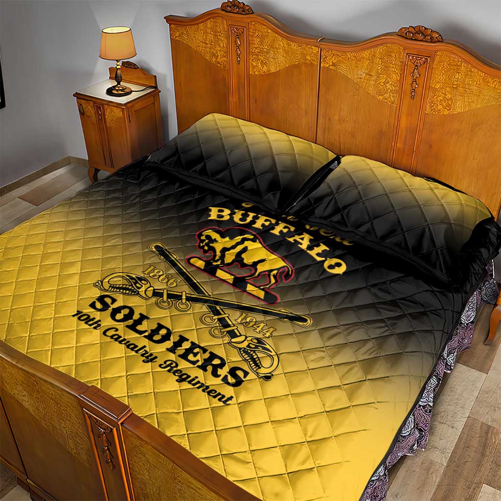 Personalized Afro-Americans Buffalo Soldiers Quilt Bed Set 10th Cavalry Regiment