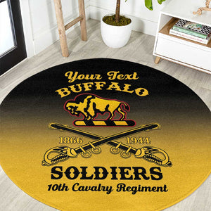 Personalized Afro-Americans Buffalo Soldiers Round Carpet 10th Cavalry Regiment