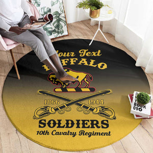 Personalized Afro-Americans Buffalo Soldiers Round Carpet 10th Cavalry Regiment
