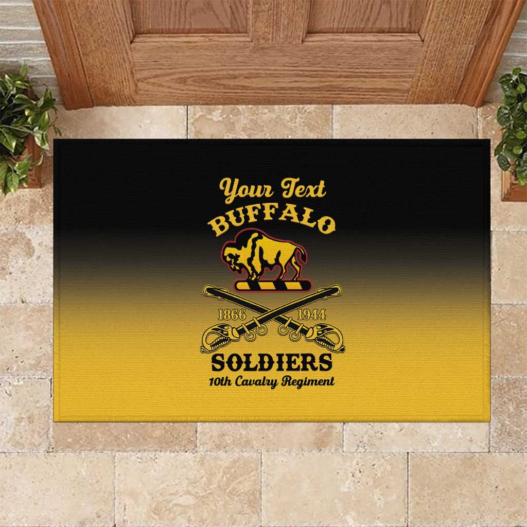 Personalized Afro-Americans Buffalo Soldiers Rubber Doormat 10th Cavalry Regiment