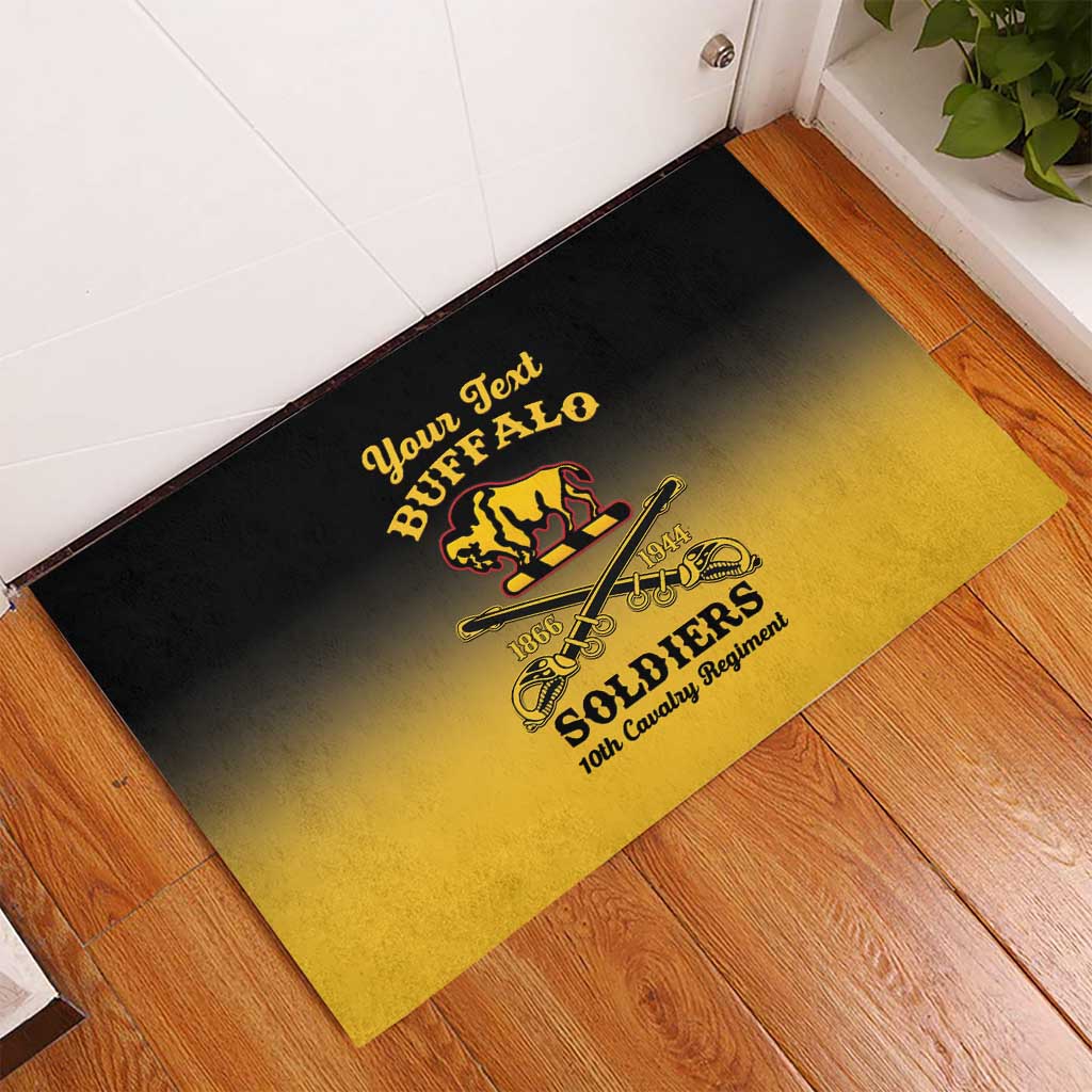 Personalized Afro-Americans Buffalo Soldiers Rubber Doormat 10th Cavalry Regiment
