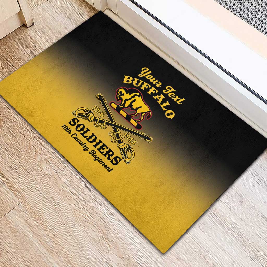 Personalized Afro-Americans Buffalo Soldiers Rubber Doormat 10th Cavalry Regiment