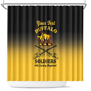 Personalized Afro-Americans Buffalo Soldiers Shower Curtain 10th Cavalry Regiment