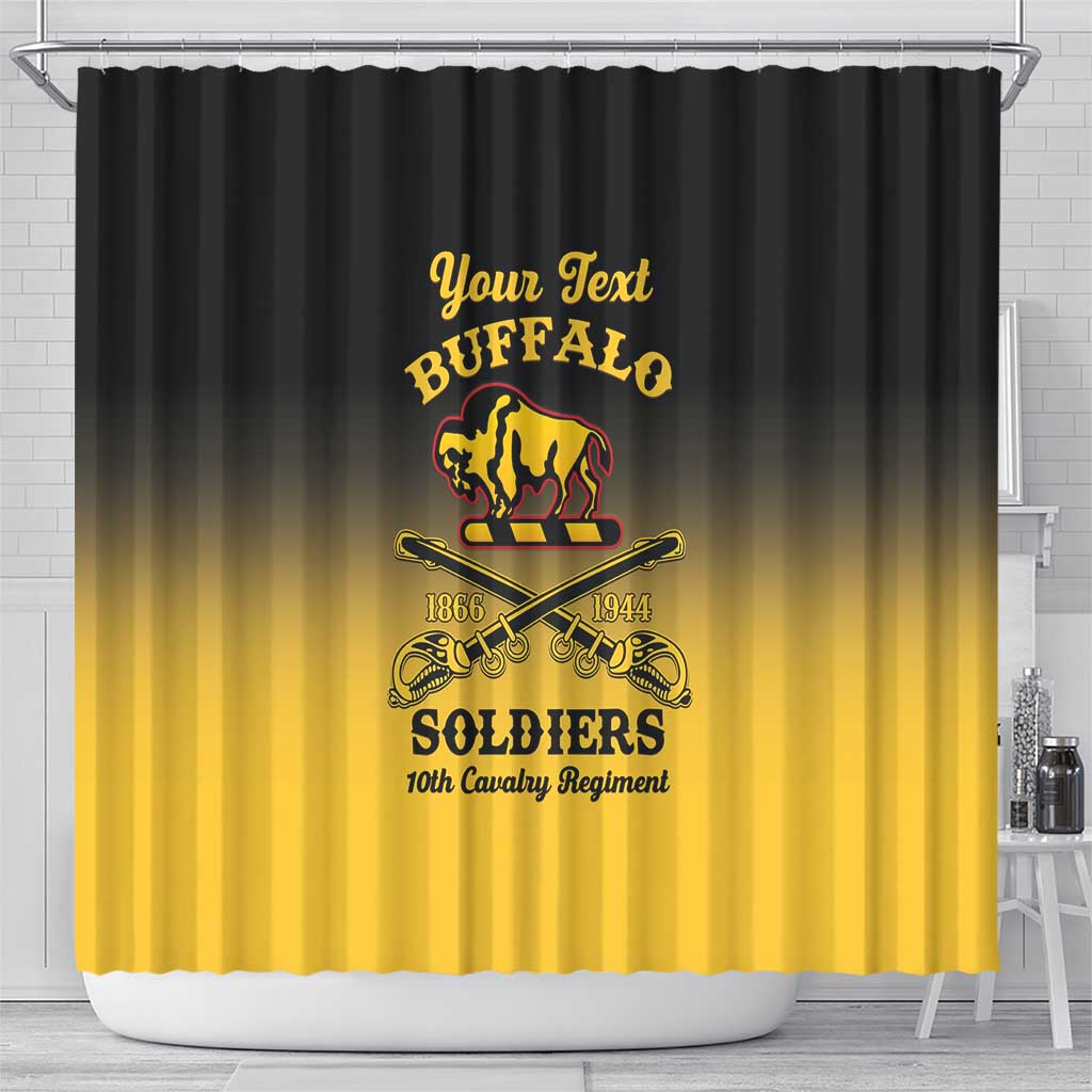 Personalized Afro-Americans Buffalo Soldiers Shower Curtain 10th Cavalry Regiment