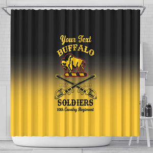 Personalized Afro-Americans Buffalo Soldiers Shower Curtain 10th Cavalry Regiment