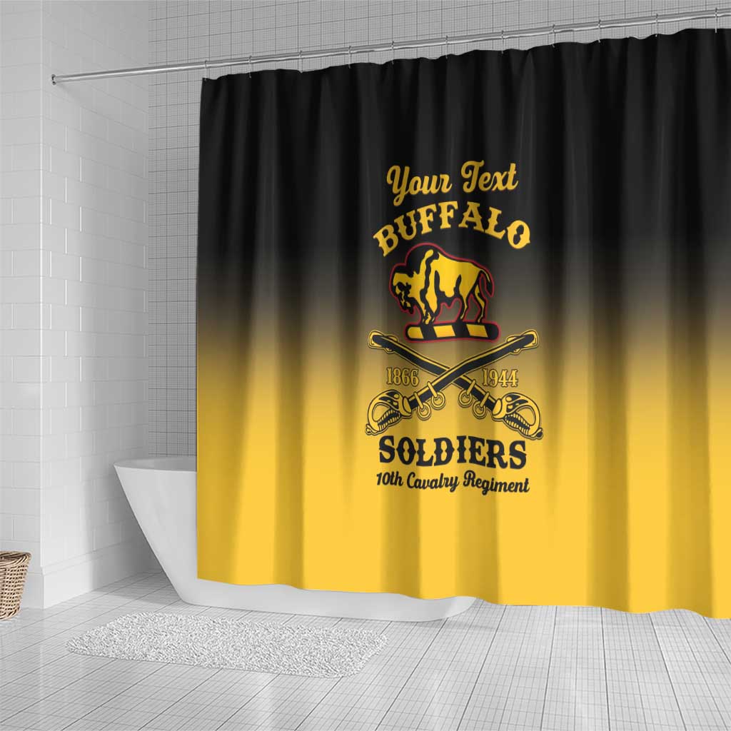 Personalized Afro-Americans Buffalo Soldiers Shower Curtain 10th Cavalry Regiment