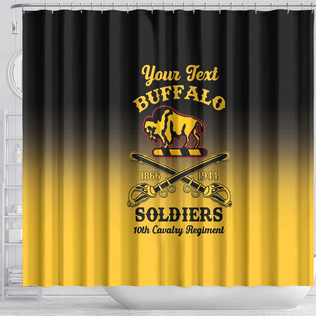 Personalized Afro-Americans Buffalo Soldiers Shower Curtain 10th Cavalry Regiment