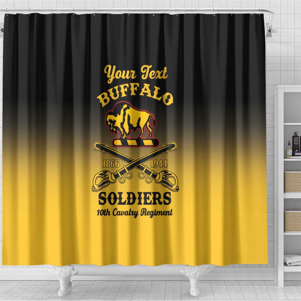 Personalized Afro-Americans Buffalo Soldiers Shower Curtain 10th Cavalry Regiment