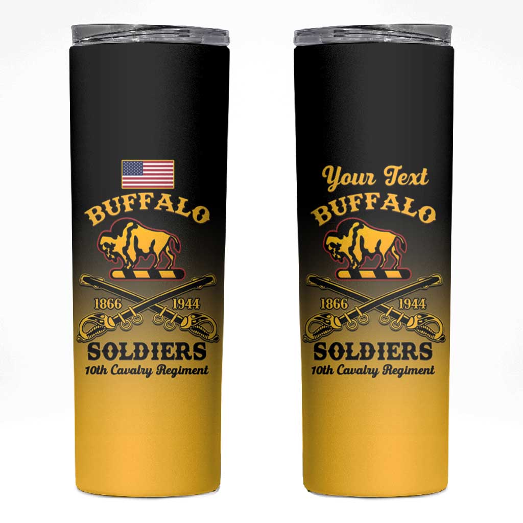 Personalized Afro-Americans Buffalo Soldiers Skinny Tumbler 10th Cavalry Regiment