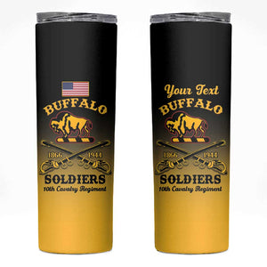 Personalized Afro-Americans Buffalo Soldiers Skinny Tumbler 10th Cavalry Regiment