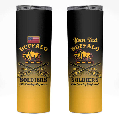 Personalized Afro-Americans Buffalo Soldiers Skinny Tumbler 10th Cavalry Regiment