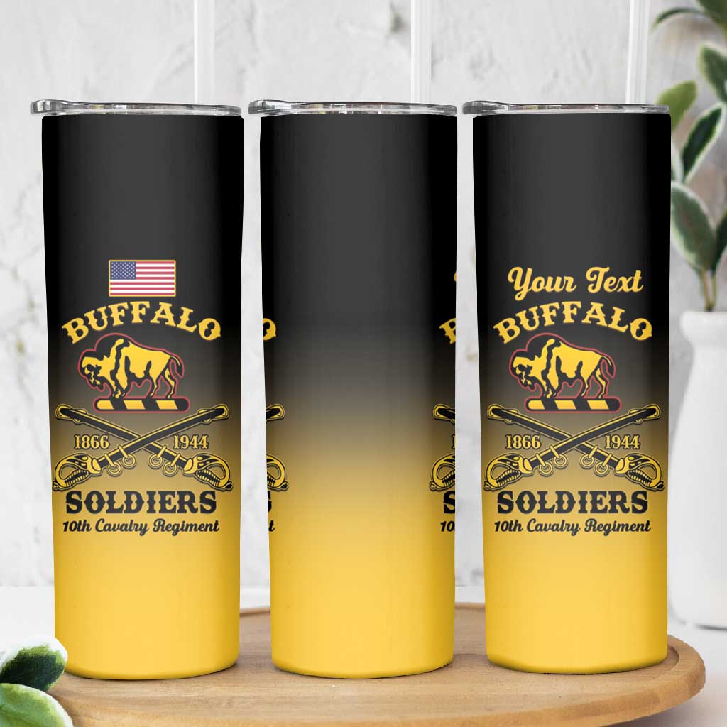 Personalized Afro-Americans Buffalo Soldiers Skinny Tumbler 10th Cavalry Regiment