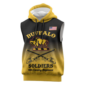 Personalized Afro-Americans Buffalo Soldiers Sleeveless Hoodie 10th Cavalry Regiment - African Pride