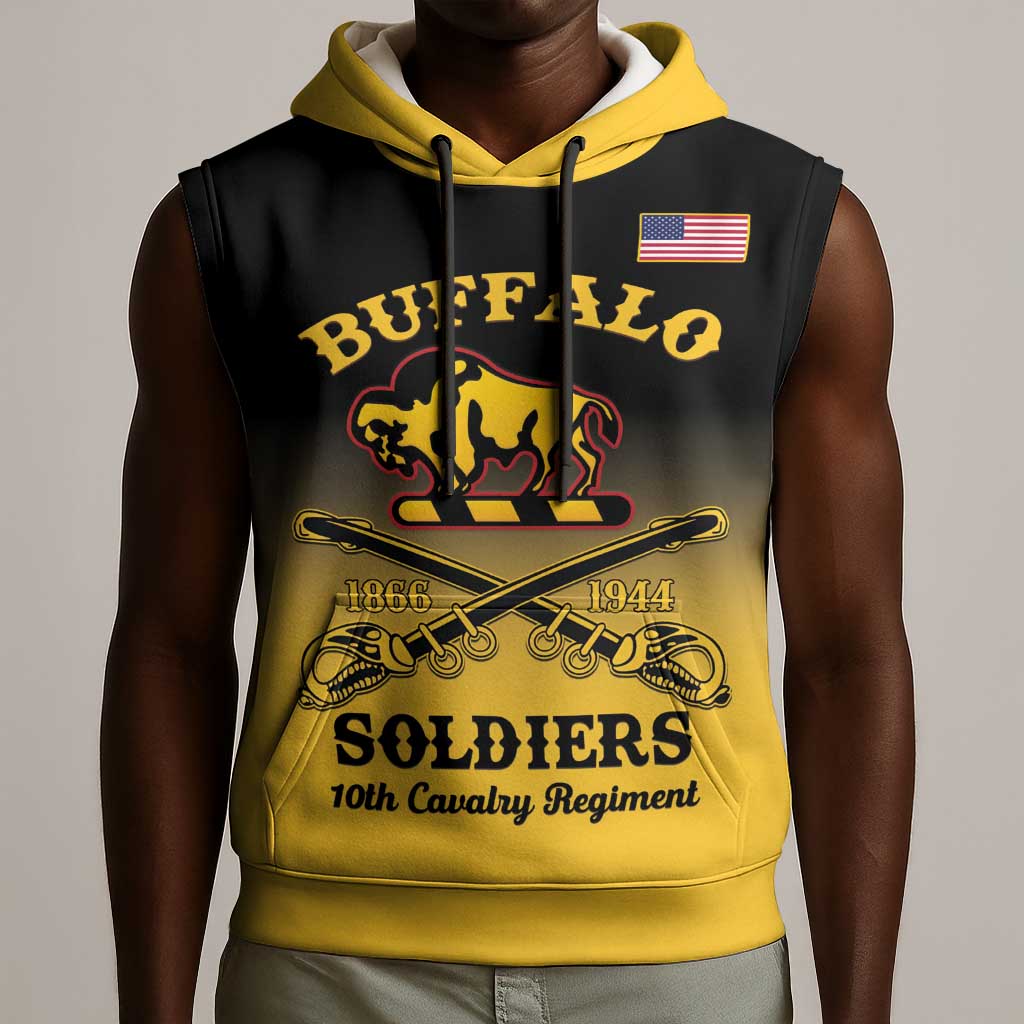 Personalized Afro-Americans Buffalo Soldiers Sleeveless Hoodie 10th Cavalry Regiment - African Pride