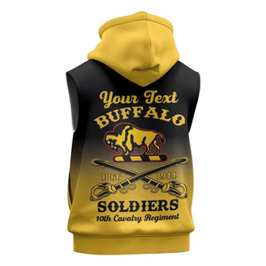 Personalized Afro-Americans Buffalo Soldiers Sleeveless Zip Hoodie 10th Cavalry Regiment - African Pride
