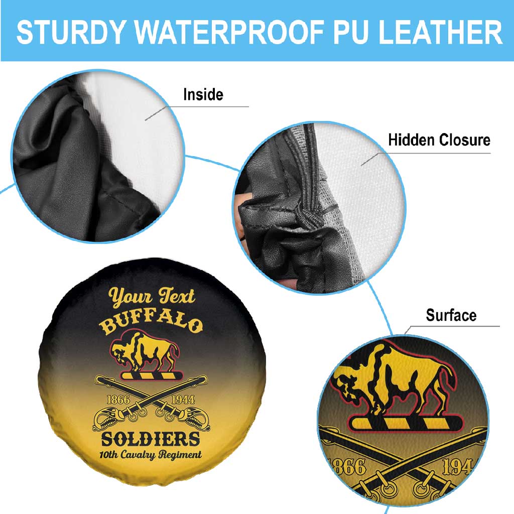 Personalized Afro-Americans Buffalo Soldiers Spare Tire Cover 10th Cavalry Regiment