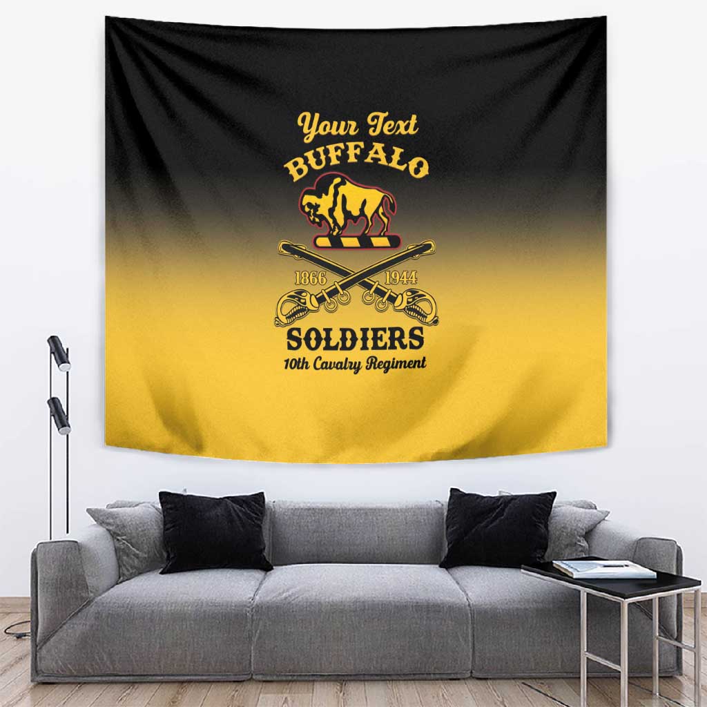 Personalized Afro-Americans Buffalo Soldiers Tapestry 10th Cavalry Regiment