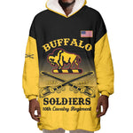 Personalized Afro-Americans Buffalo Soldiers Wearable Blanket Hoodie 10th Cavalry Regiment