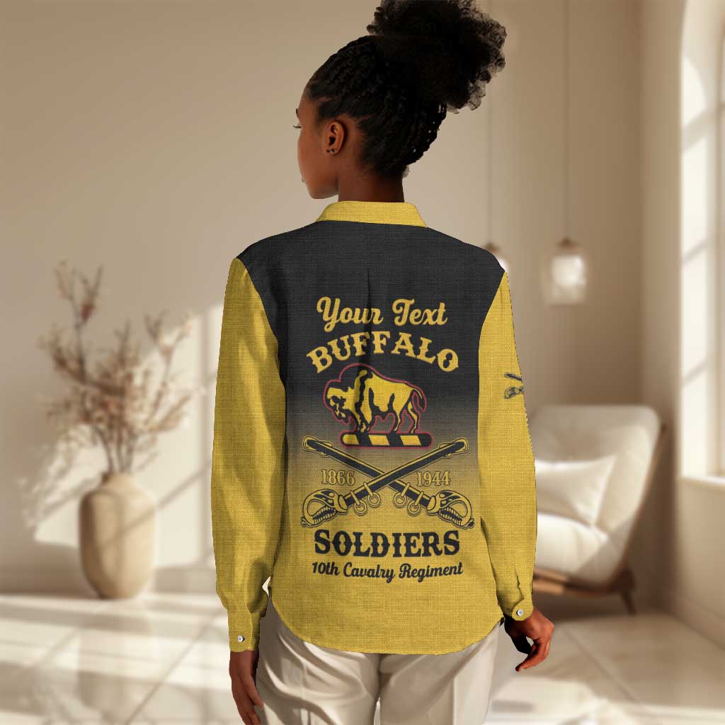 Personalized Afro-Americans Buffalo Soldiers Women Casual Shirt 10th Cavalry Regiment LT15