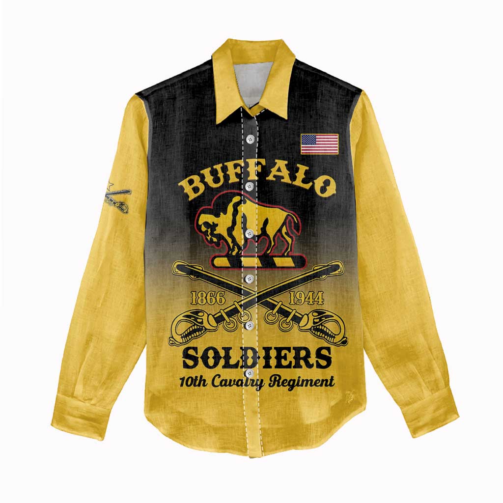 Personalized Afro-Americans Buffalo Soldiers Women Casual Shirt 10th Cavalry Regiment LT15