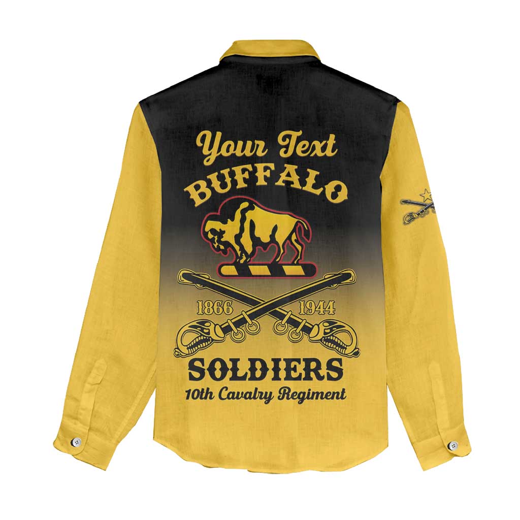 Personalized Afro-Americans Buffalo Soldiers Women Casual Shirt 10th Cavalry Regiment LT15