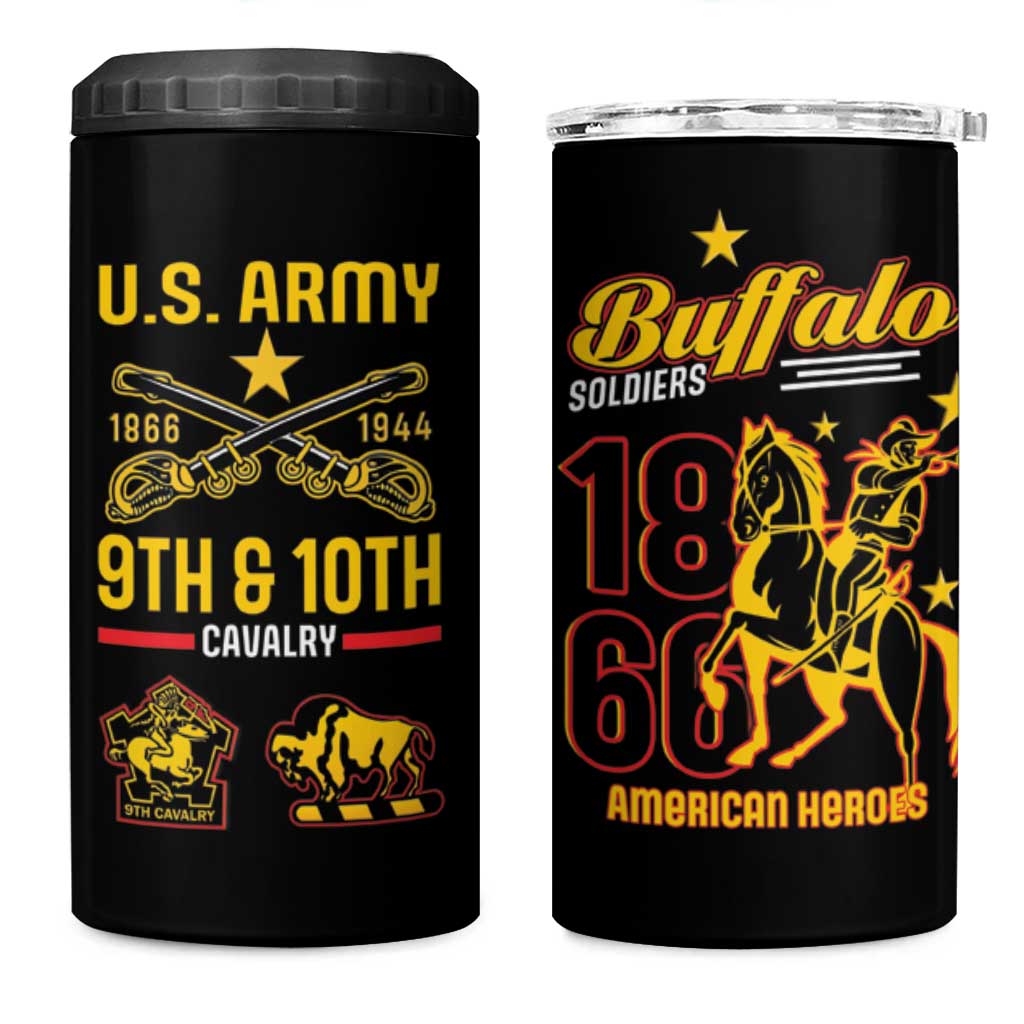 Afro-Americans Buffalo Soldiers 4 in 1 Can Cooler Tumbler 9th and 10th Cavalry Regiment
