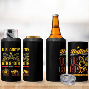 Afro-Americans Buffalo Soldiers 4 in 1 Can Cooler Tumbler 9th and 10th Cavalry Regiment