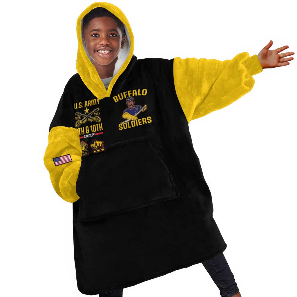 Afro-Americans Buffalo Soldiers Kid Wearable Blanket Hoodie 9th and 10th Cavalry Regiment