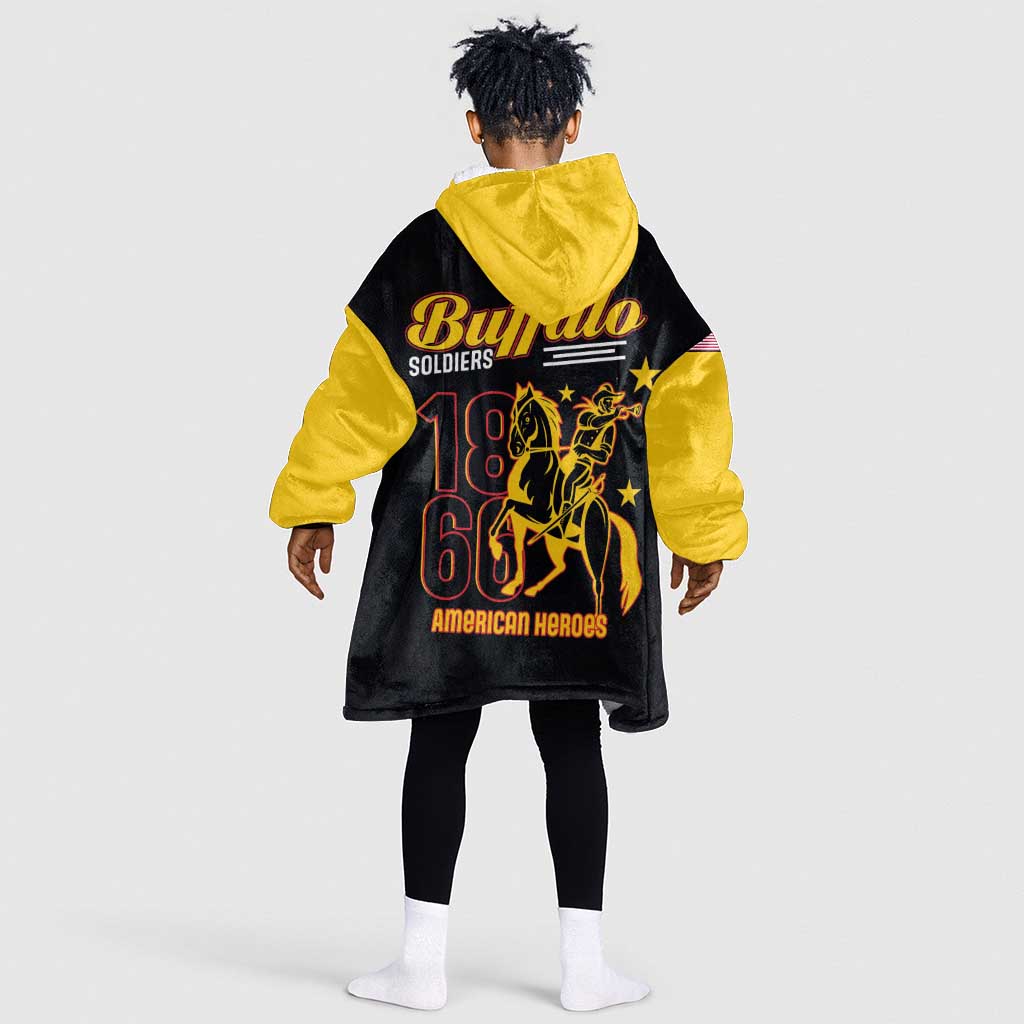 Afro-Americans Buffalo Soldiers Kid Wearable Blanket Hoodie 9th and 10th Cavalry Regiment