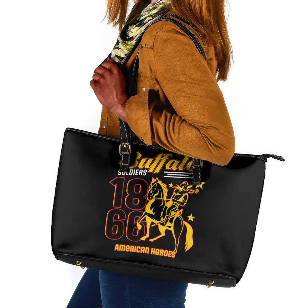 Afro-Americans Buffalo Soldiers Leather Tote Bag 9th and 10th Cavalry Regiment