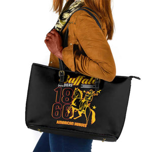 Afro-Americans Buffalo Soldiers Leather Tote Bag 9th and 10th Cavalry Regiment