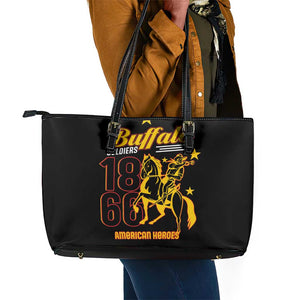 Afro-Americans Buffalo Soldiers Leather Tote Bag 9th and 10th Cavalry Regiment