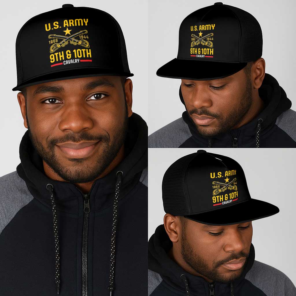 Afro-Americans Buffalo Soldiers Mesh Trucker Cap 9th and 10th Cavalry Regiment - African Pride