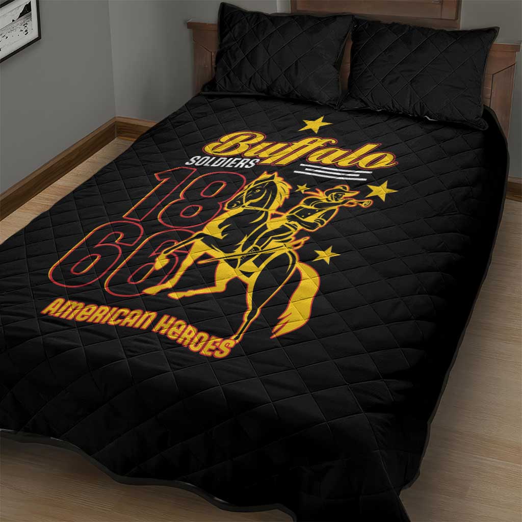 Afro-Americans Buffalo Soldiers Quilt Bed Set 9th and 10th Cavalry Regiment