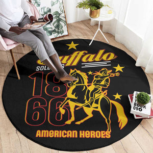 Afro-Americans Buffalo Soldiers Round Carpet 9th and 10th Cavalry Regiment