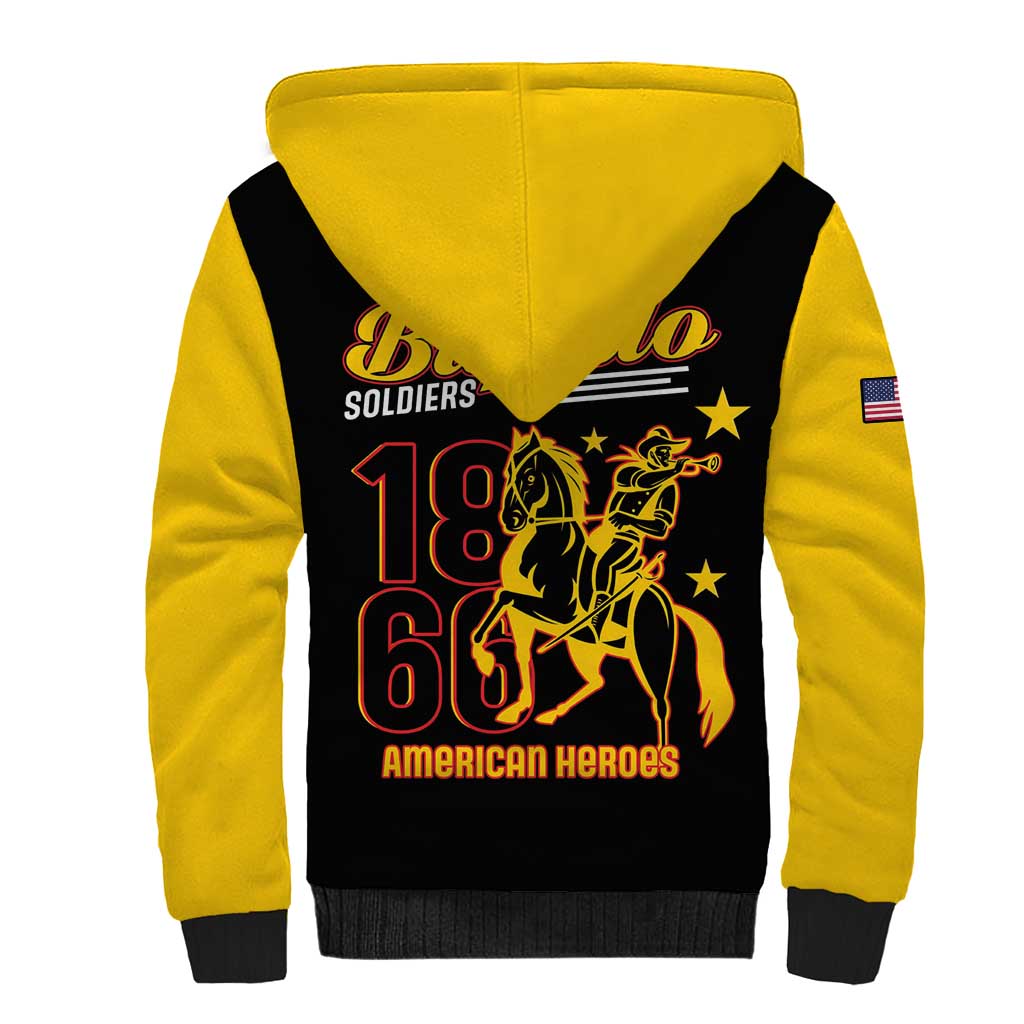 Afro-Americans Buffalo Soldiers Sherpa Hoodie 9th and 10th Cavalry Regiment