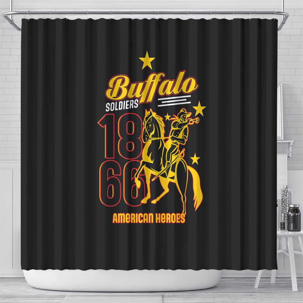 Afro-Americans Buffalo Soldiers Shower Curtain 9th and 10th Cavalry Regiment