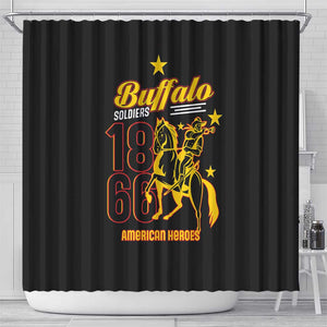 Afro-Americans Buffalo Soldiers Shower Curtain 9th and 10th Cavalry Regiment