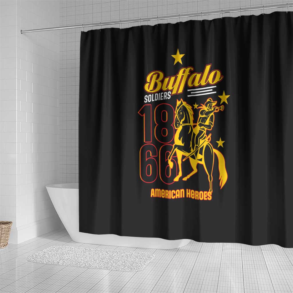 Afro-Americans Buffalo Soldiers Shower Curtain 9th and 10th Cavalry Regiment