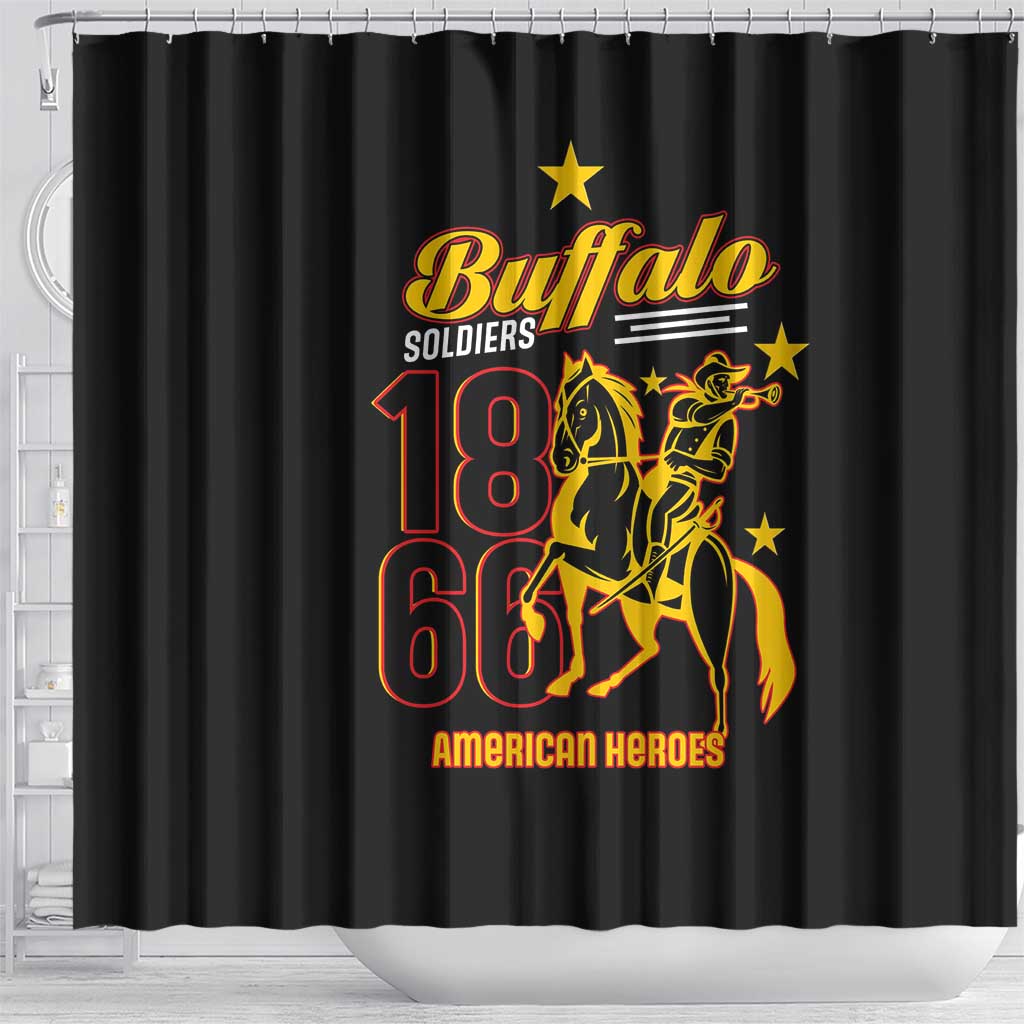 Afro-Americans Buffalo Soldiers Shower Curtain 9th and 10th Cavalry Regiment