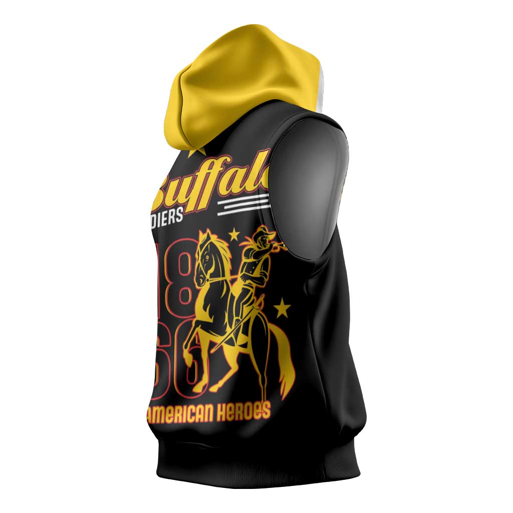 Afro-Americans Buffalo Soldiers Sleeveless Hoodie 9th and 10th Cavalry Regiment - African Pride